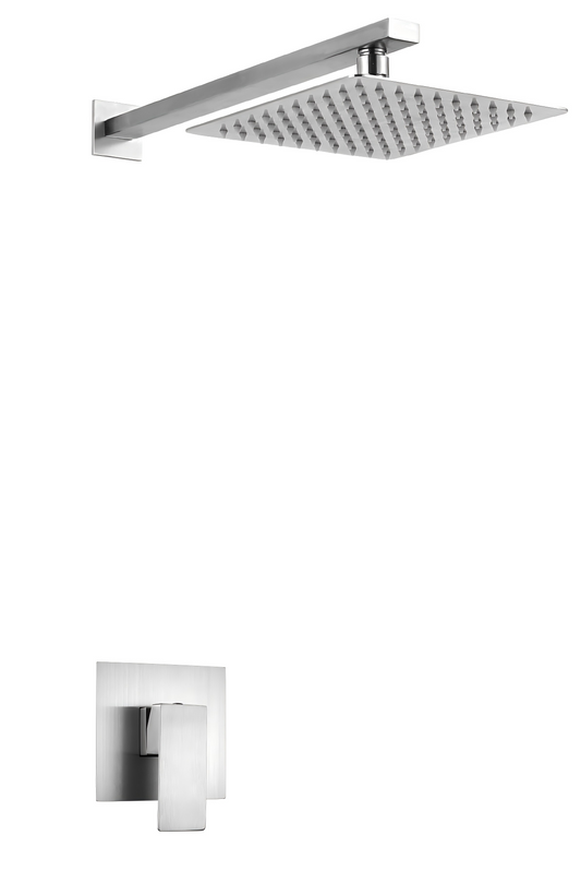AS001-N Chrome square shower faucet with rain shower head