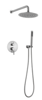 AS005-N Chrome shower faucet with round hand shower and rain showerhead