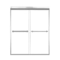 60" Sliding shower door with matte black frame