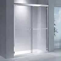 60" Sliding shower door with matte black frame