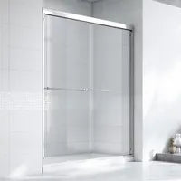 60" Sliding shower door with matte black frame