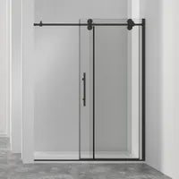 60" Matte black sliding shower door