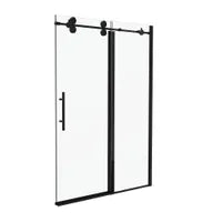 60" Matte black sliding shower door