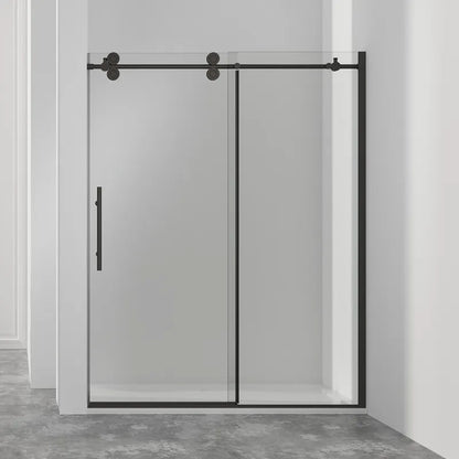 60" Matte black sliding shower door