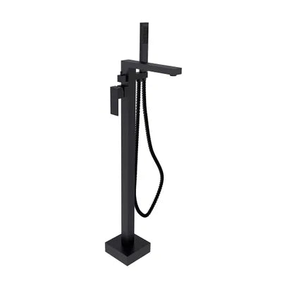 Matte black square freestanding bathtub faucet