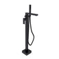 Matte black square freestanding bathtub faucet