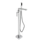 Chrome finish freestanding bathtub faucet
