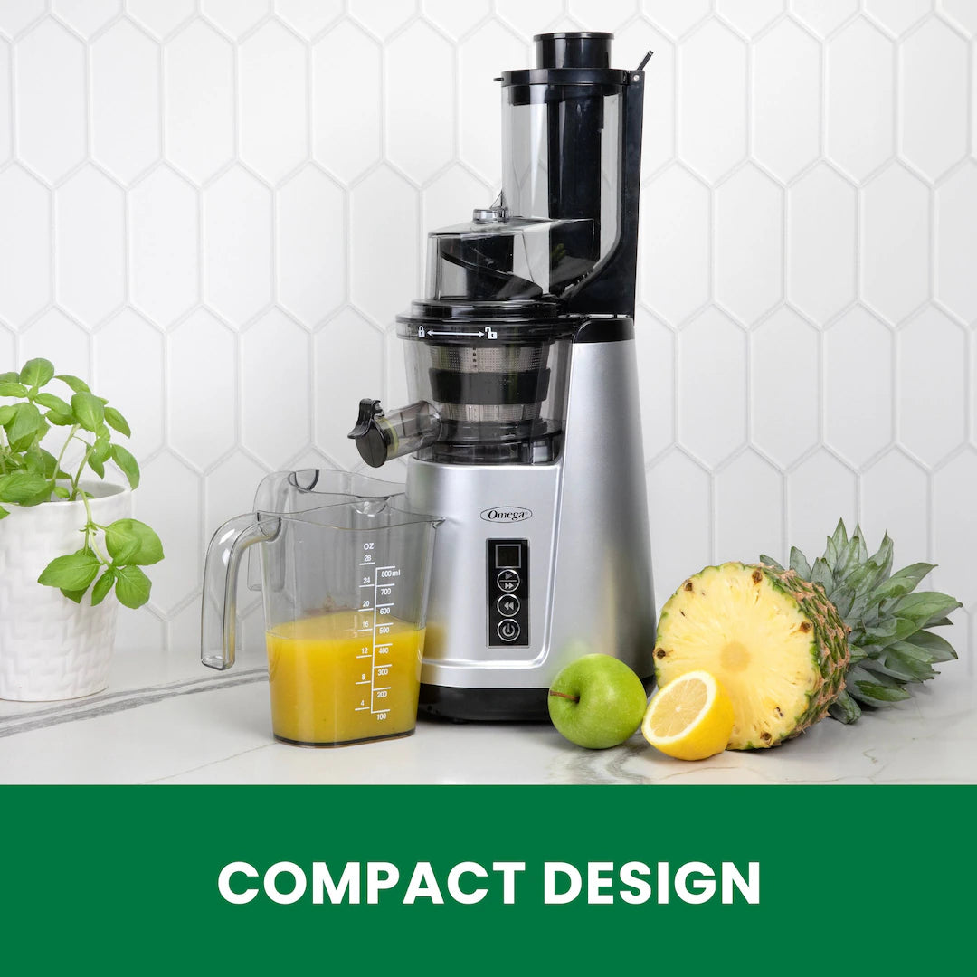 Omega Wide Mouth Cold Press Slow Juicer with Anti-Clog