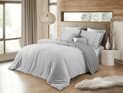 CAAB Home Delight Solid Color Reversible Duvet Cover Set (Queen Size)