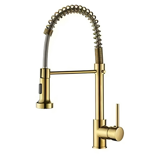 PK001-G Chrome chef-style kitchen faucet with pull-down spout