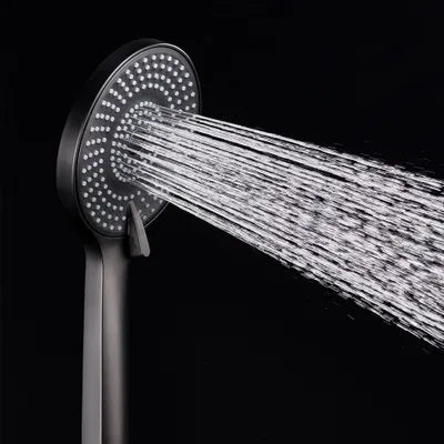 Black shower rail with hand shower