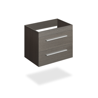 24" Grey oak finish wall vanity with 2 drawers
