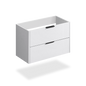 32" Glossy white wall vanity with 2 drawers