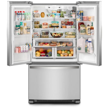 Whirlpool 36-inch W 20 cu.ft. French Door Refrigerator in Fingerprint Resistant Stainless Steel, Full Depth