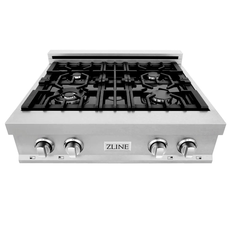 ZLINE 30" Porcelain Gas Stovetop in Fingerprint Resistant with 4 Gas Burners