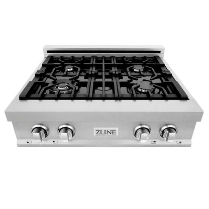 ZLINE 30" Porcelain Gas Stovetop in Fingerprint Resistant with 4 Gas Burners