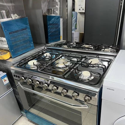 CAAB Home Delight 900MM Gas Range with 5 Burner Quick Boil Cooktop Oven in Stainless Steel