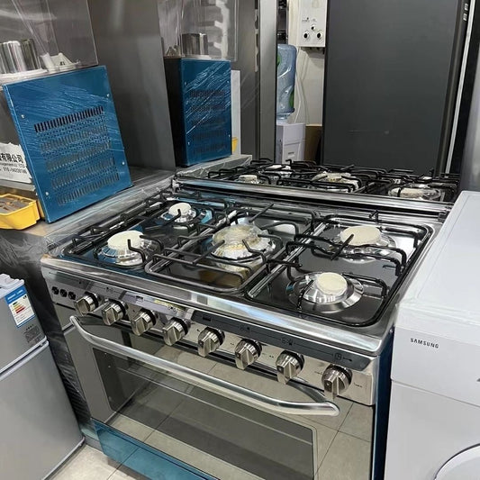 CAAB Home Delight 900MM Gas Range with 5 Burner Quick Boil Cooktop Oven in Stainless Steel