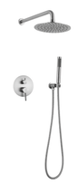 CAAB Home Delight AS005-N Chrome shower faucet with round hand shower and rain showerhead