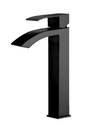 CAAB Home Delight BF006H-B Matte black single-hole faucet with curved spout for vessel sink