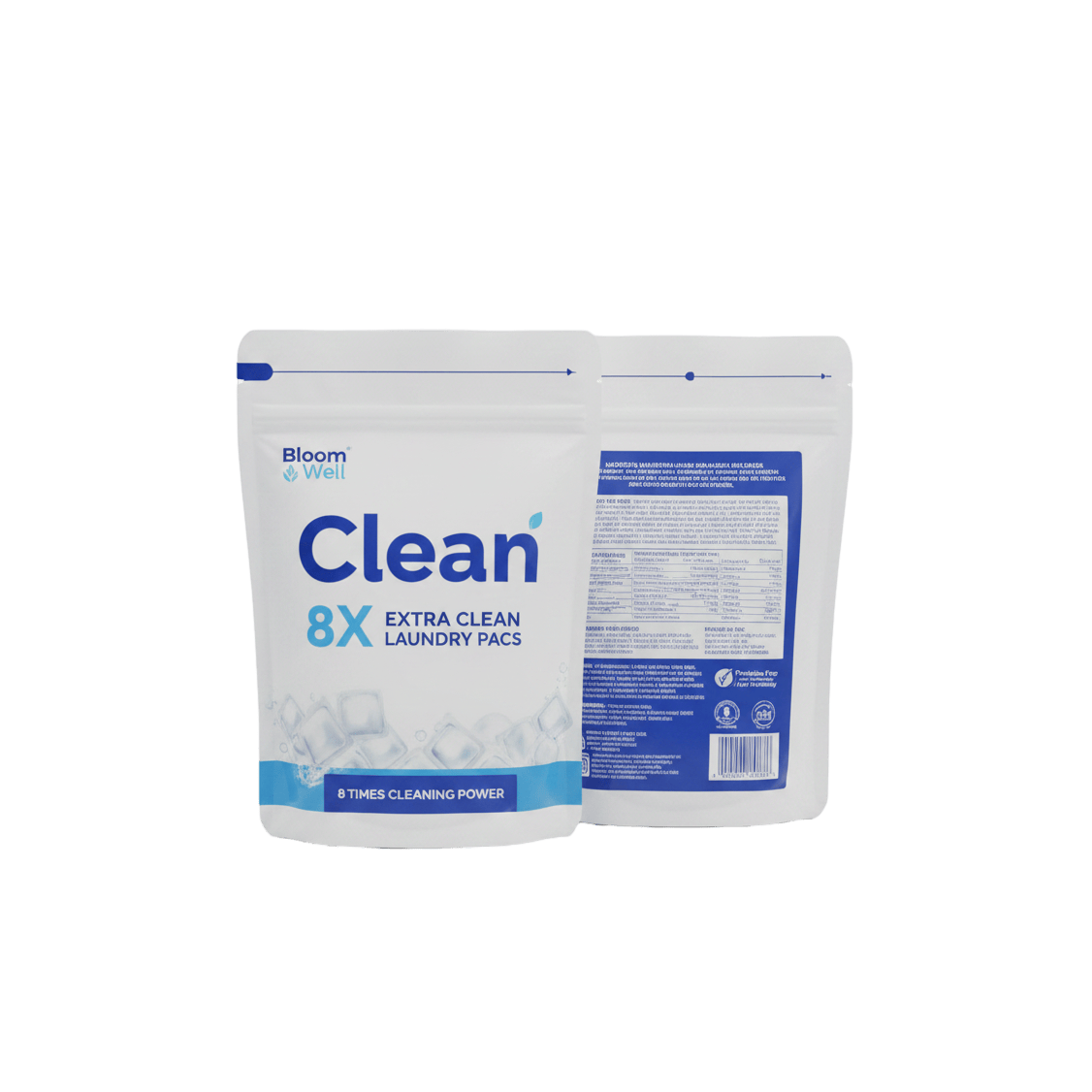 CAAB Home Delight Bloom Well Clean 8X Laundry Pacs | 4-in-1 Deep Clean, Eco-Friendly, Phosphate-Free | Crisp Green Fruit Scent | 384g