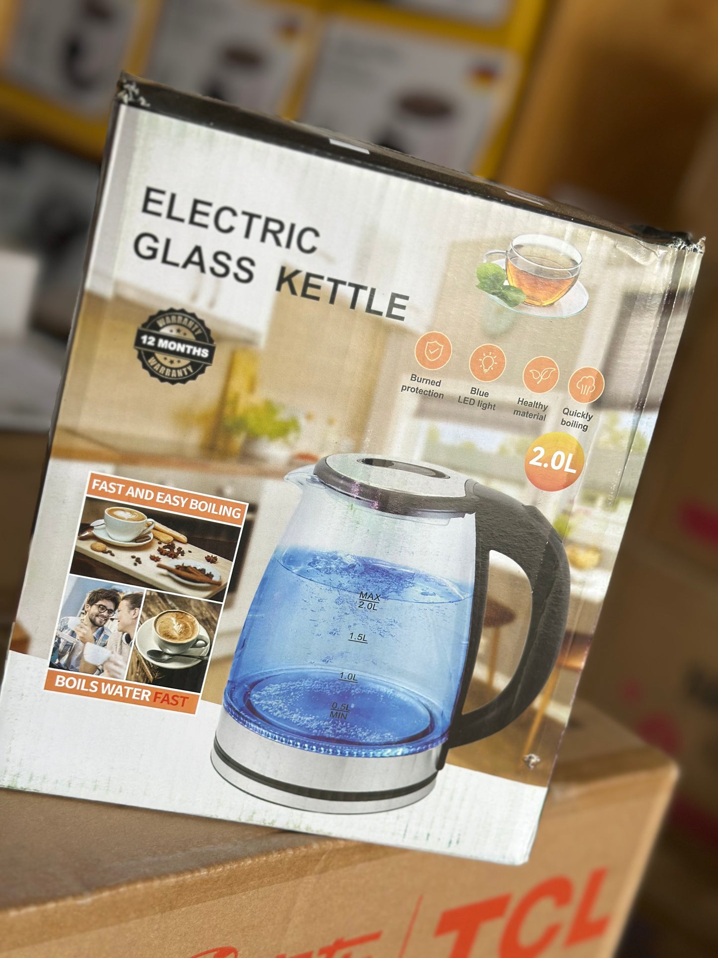 CAAB Home Delight Electric 2L Glass Kettle