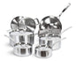 CAAB Home Delight Lagostina 3-Ply Commercial Clad Stainless Steel Cookware Set & Oven Safe, 12-pc