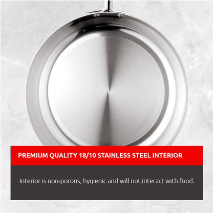 CAAB Home Delight Lagostina 3-Ply Commercial Clad Stainless Steel Cookware Set & Oven Safe, 12-pc