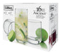 CAAB Home Delight Libbey Ascent 16pc Tumbler Glassware Set, Dishwasher Safe, 8pc x 13.3-oz and 8pc x 16-oz