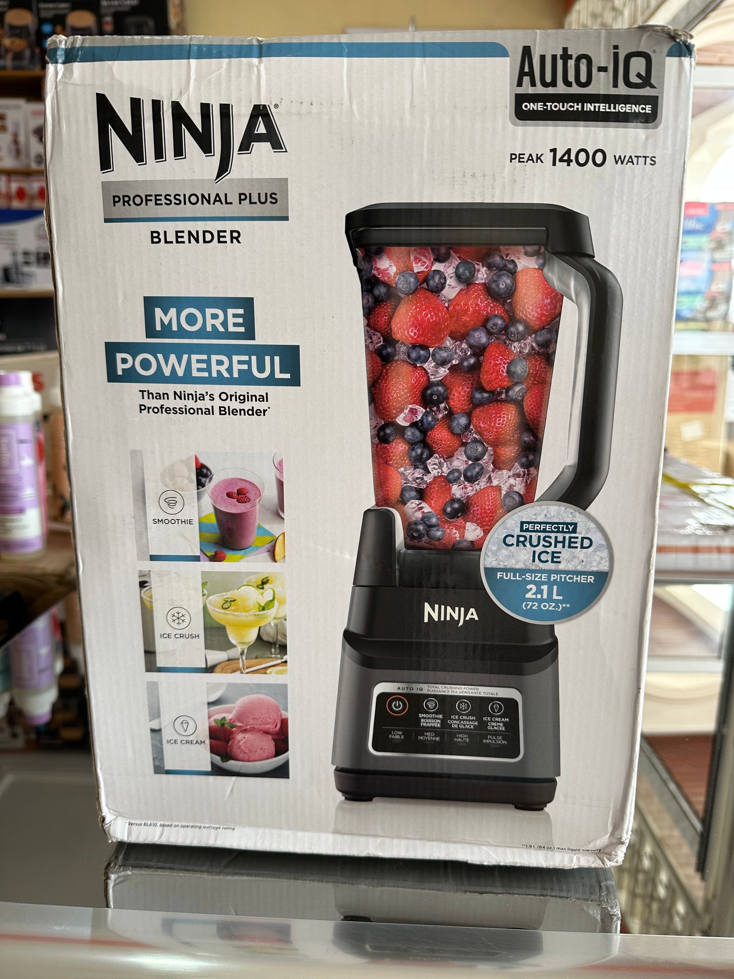 CAAB Home Delight Ninja Professional Plus Blender w/ 3 Pre-Set Auto IQ Programs, Stainless Steel, 1400W