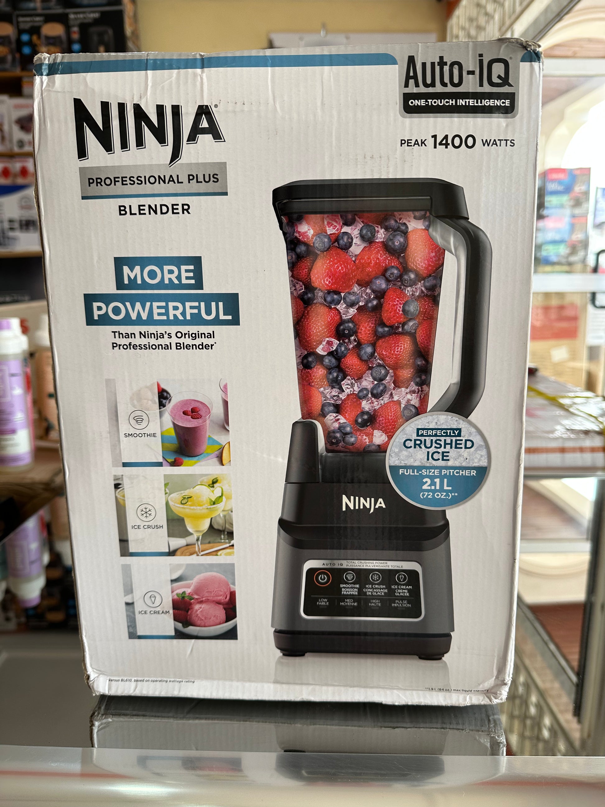 CAAB Home Delight Ninja Professional Plus Blender w/ 3 Pre-Set Auto IQ Programs, Stainless Steel, 1400W