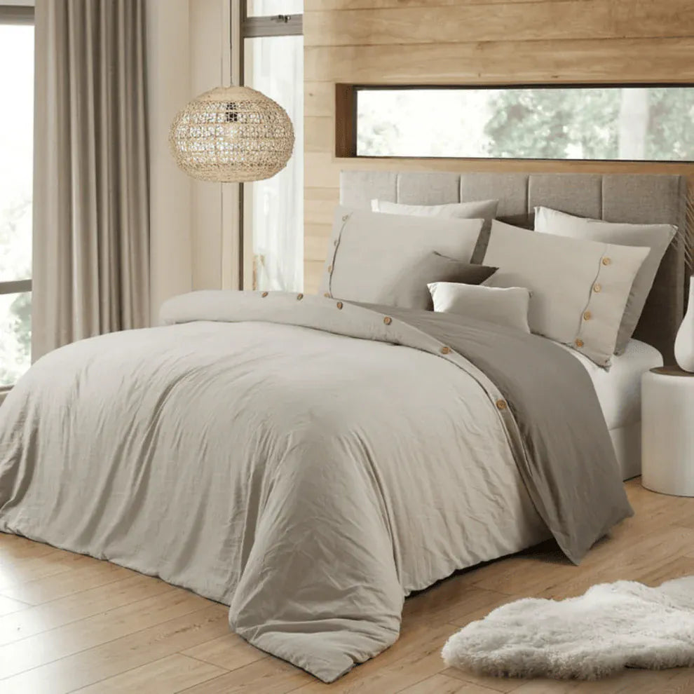 CAAB Home Delight Solid Color Reversible Duvet Cover Set (Queen Size)