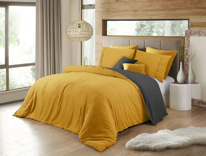 CAAB Home Delight Solid Color Reversible Duvet Cover Set (Queen Size)
