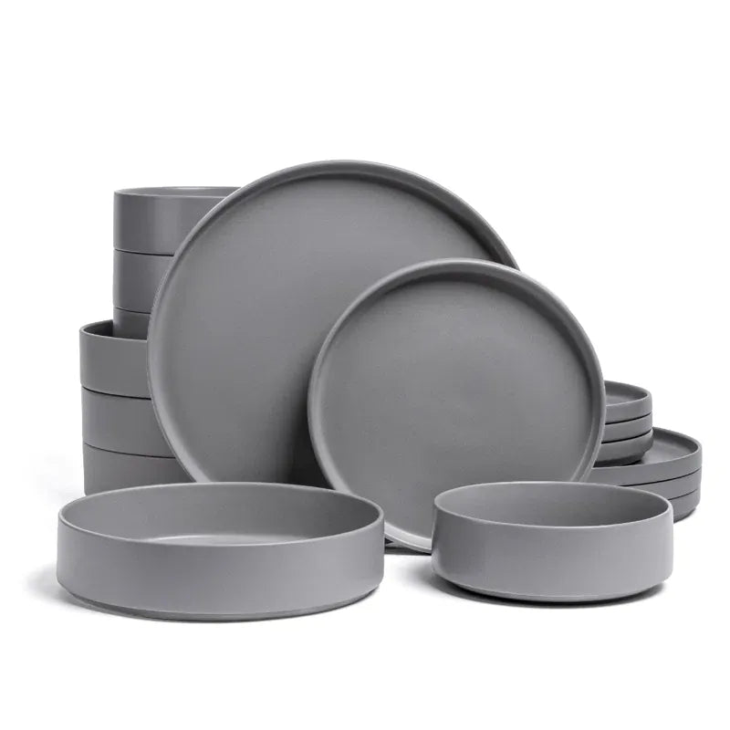 CAAB Home Delight Stackable 16-Piece Semi Hand-Finished Stoneware Dinnerware Set (Set of 4)