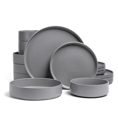 CAAB Home Delight Stackable 16-Piece Semi Hand-Finished Stoneware Dinnerware Set (Set of 4)