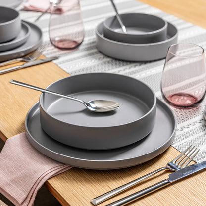 CAAB Home Delight Stackable 16-Piece Semi Hand-Finished Stoneware Dinnerware Set (Set of 4)