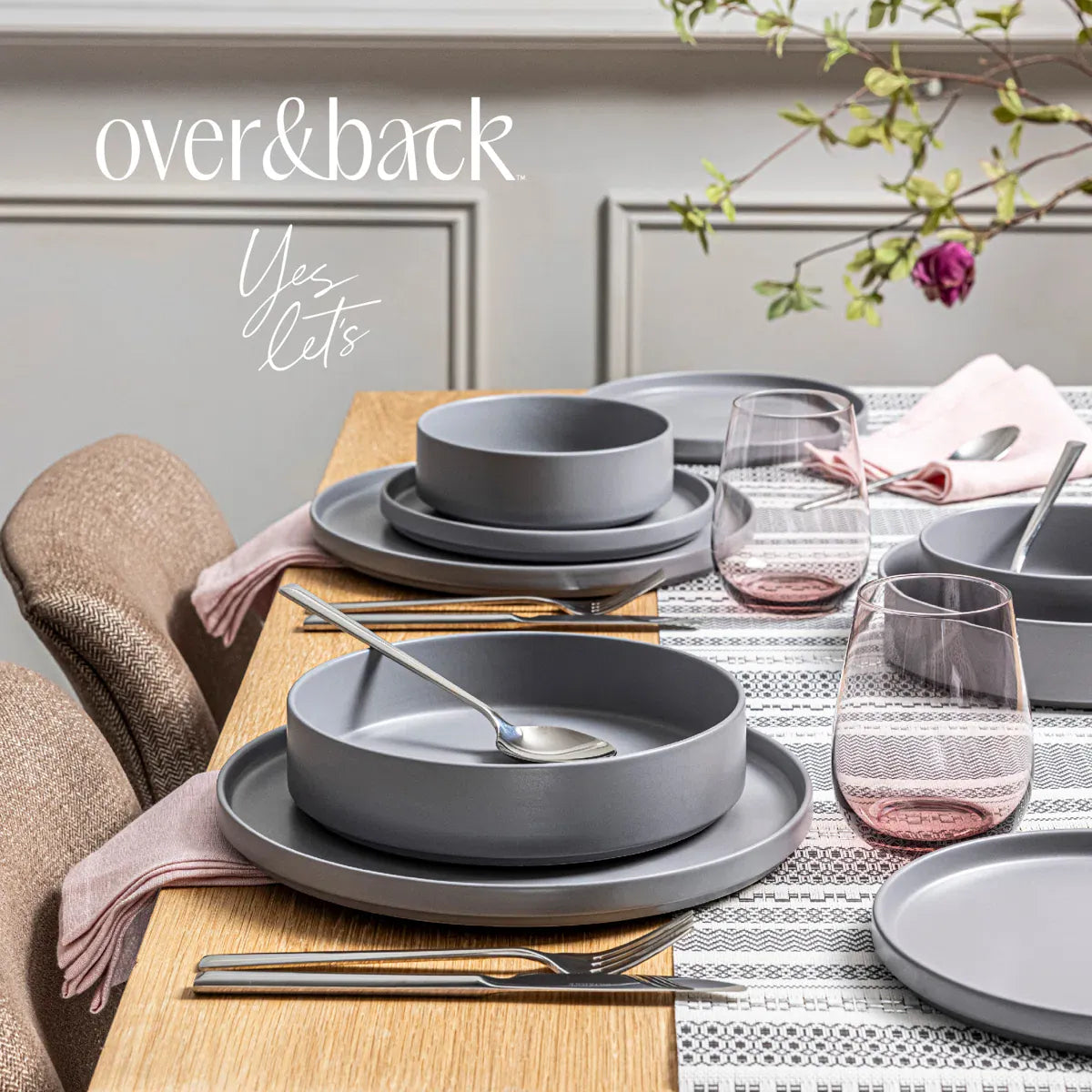 CAAB Home Delight Stackable 16-Piece Semi Hand-Finished Stoneware Dinnerware Set (Set of 4)