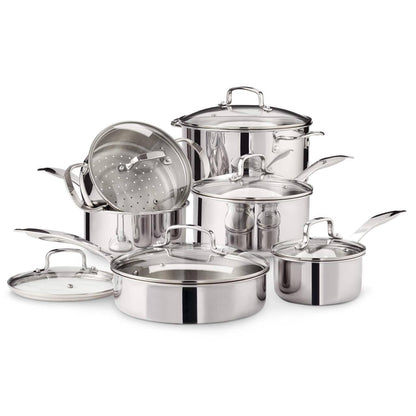 CAAB Home Delight Vida by PADERNO Elite Series 3-Ply Cookware Set, Oven Safe, Stainless Steel