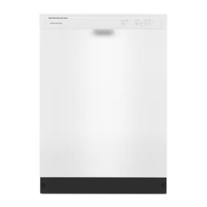 Amana 24-inch Front Control Dishwasher in White with Plastic Tub and Triple Wash System