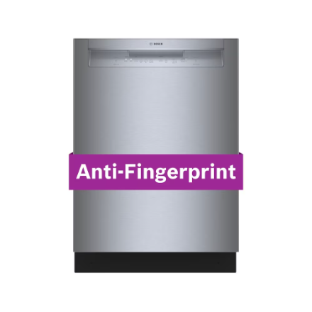 Bosch 100 Series 24-Inch Smart Built-In Dishwasher with Home Connect, Anti Fingerprint