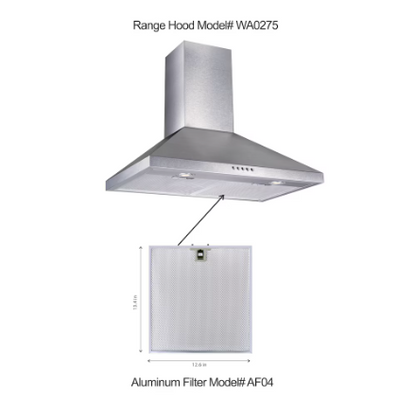 Vissani 30-inch 350CFM Convertible Pyramid Wall-Mounted Range Hood with 3-Speed Setting in Stainless Steel
