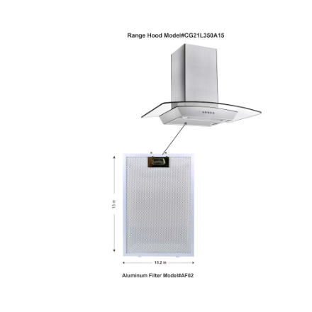 Vissani 30-inch 340CFM T-Shape Shell Only Wall-Mounted Glass Range Hood with 3-Speed Setting in Stainless Steel