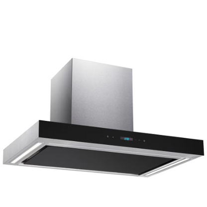 Vissani 30-inch 400CFM Convertible T-Shape Wall-Mounted Range Hood with 3-Speed Setting and Touch Control in Stainless Steel