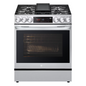 LG Electronics Slide-in Smart Gas Range with InstaView and Air Fry, ProBake Convection Oven in Smudge Resistant Stainless Steel