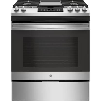 GE 30In Slide-In Gas Range in Stainless Steel