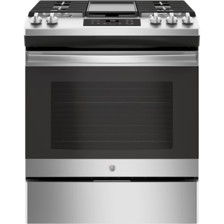 GE 30In Slide-In Gas Range in Stainless Steel