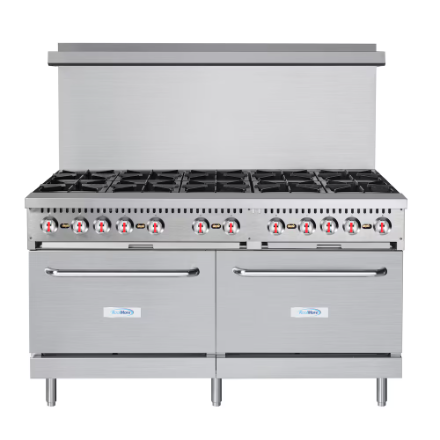 Koolmore 60 in. Commercial 10 Burner Natural Gas Range in Stainless-Steel