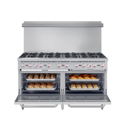 Koolmore 60 in. Commercial 10 Burner Natural Gas Range in Stainless-Steel