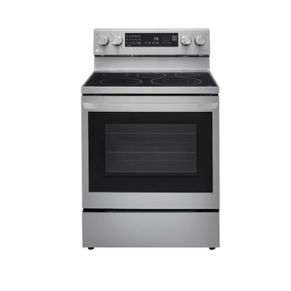 LG Electronics Smart Electric Glass-Ceramic Top Range with InstaView and Air Frier Oven in Smudge Resistant Stainless Steel