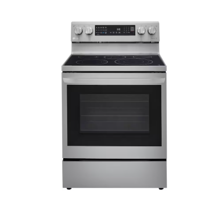 LG Electronics Smart Electric Glass-Ceramic Top Range with InstaView and Air Frier Oven in Smudge Resistant Stainless Steel